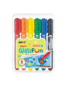 AM GF6PC: Amos Colorix Glass Fun Multi Crayons - 6 Colours